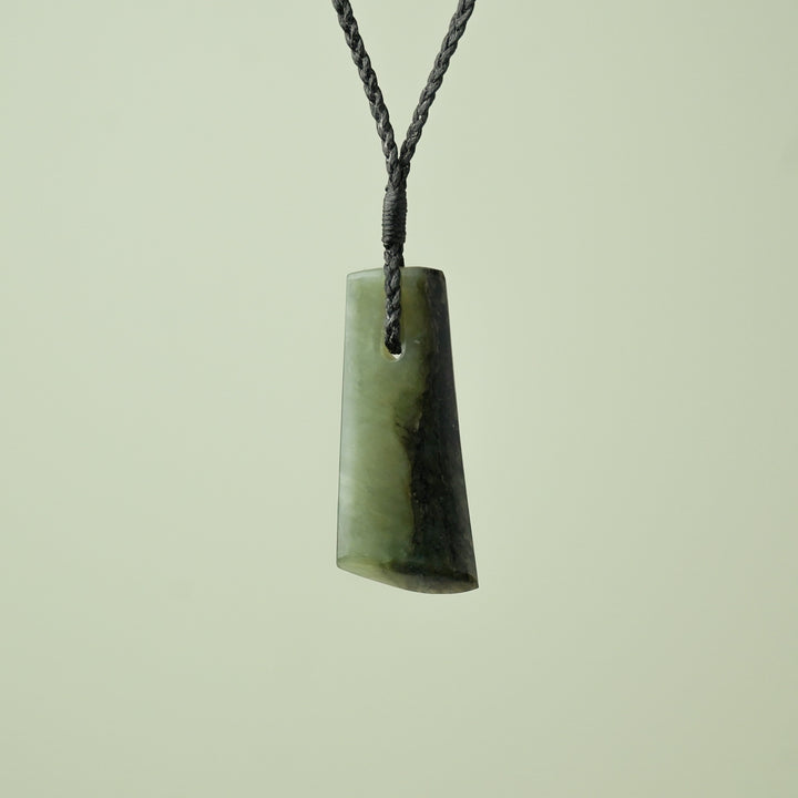 Medium Kokopu Pounamu Toki Pendant, Black Binding
