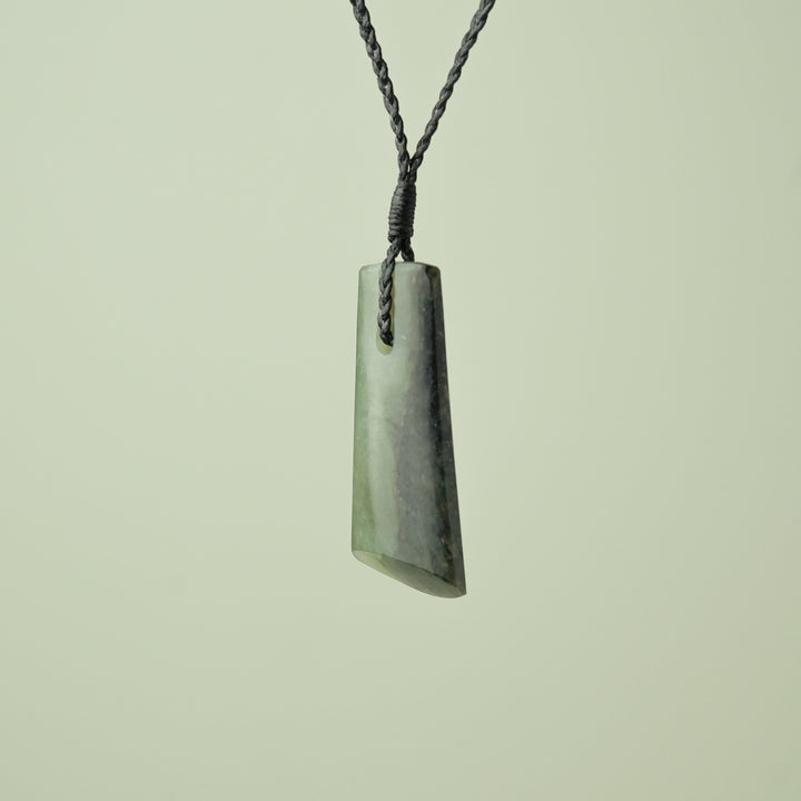 Medium Kokopu Pounamu Toki Pendant, Black Binding