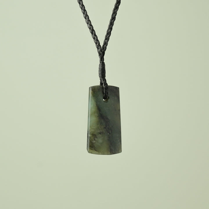 Small Kokopu Pounamu Toki Pendant, Black Binding