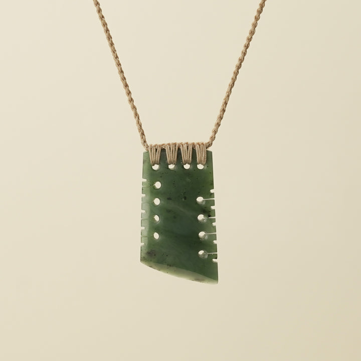 Notched Toki Kahurangi Medium Pounamu Pendant