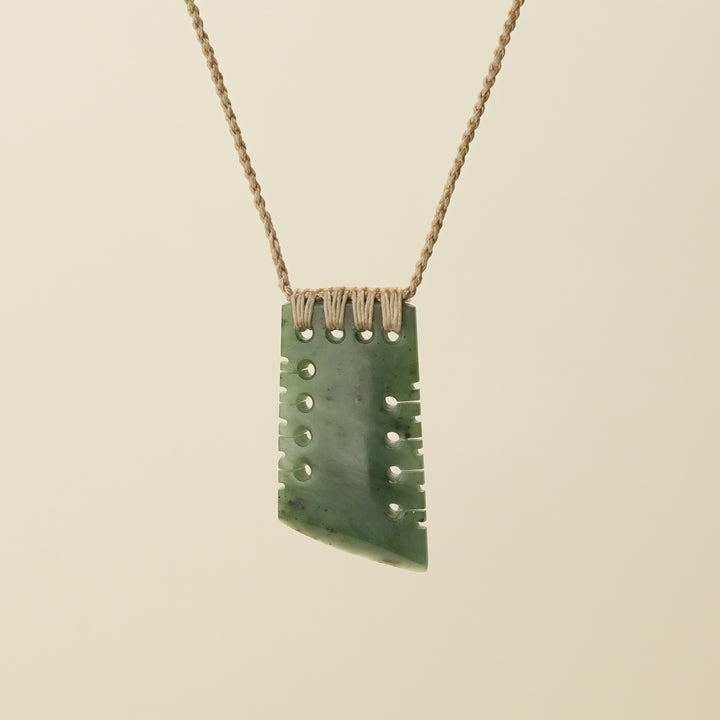 Notched Toki Kahurangi Medium Pounamu Pendant