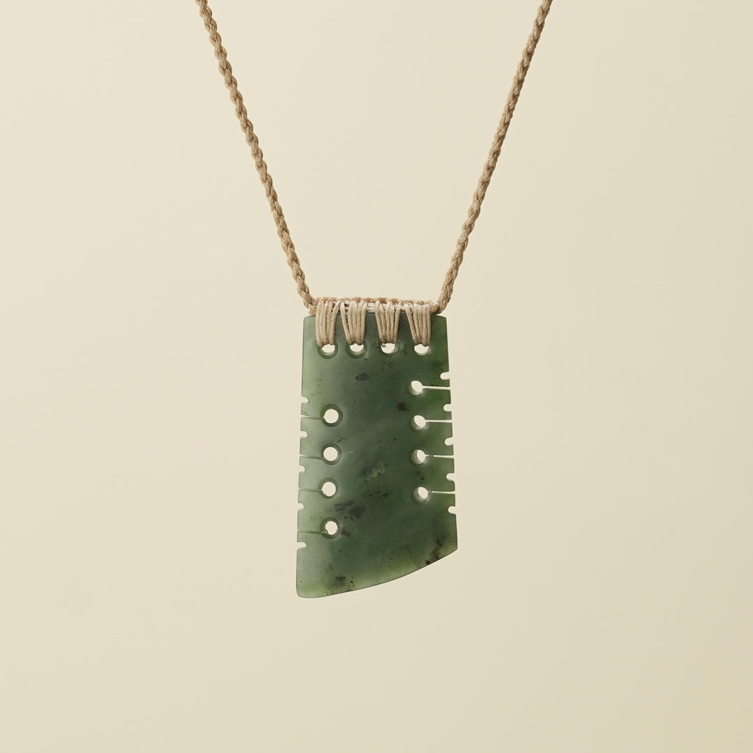 Notched Toki Kahurangi Medium Pounamu Pendant