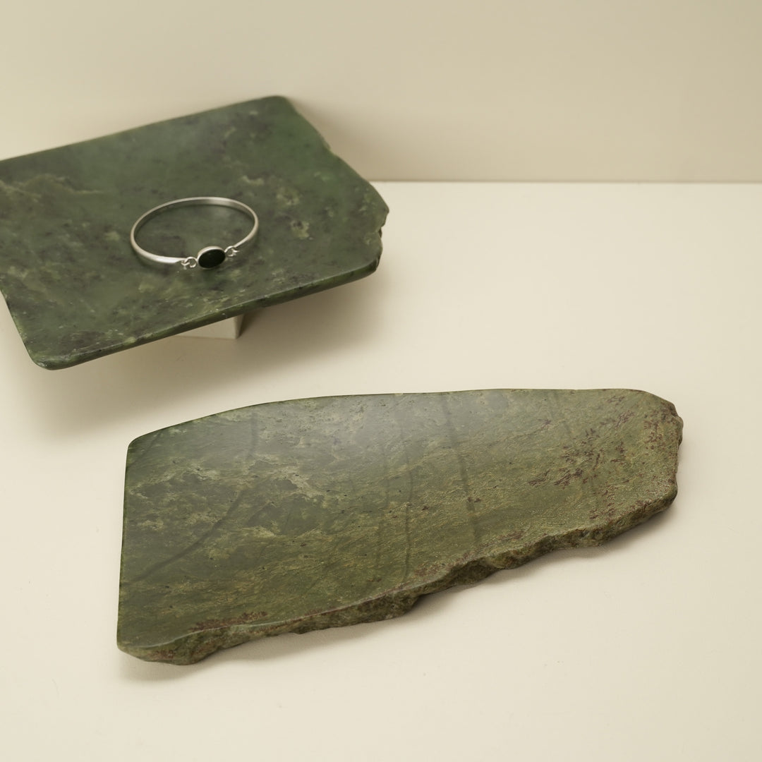 Jade Greenstone Natural Bowl Large