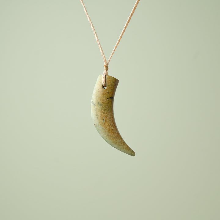 Large Raukaraka Pounamu Niho Tooth Pendant
