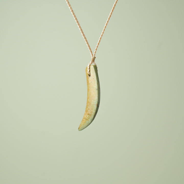 Large Raukaraka Pounamu Niho Tooth Pendant