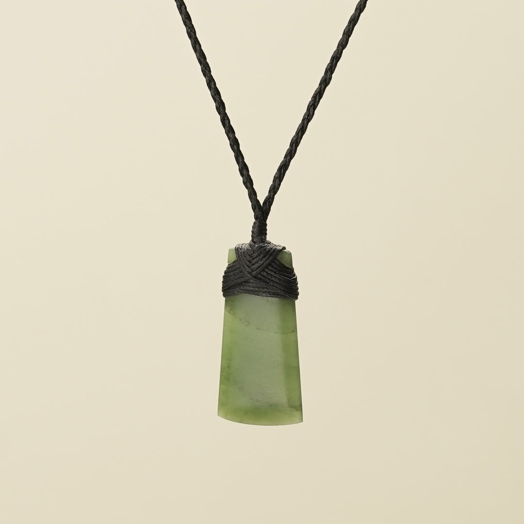 Toki Kahurangi Pounamu Extra Small Pendant Black Binding