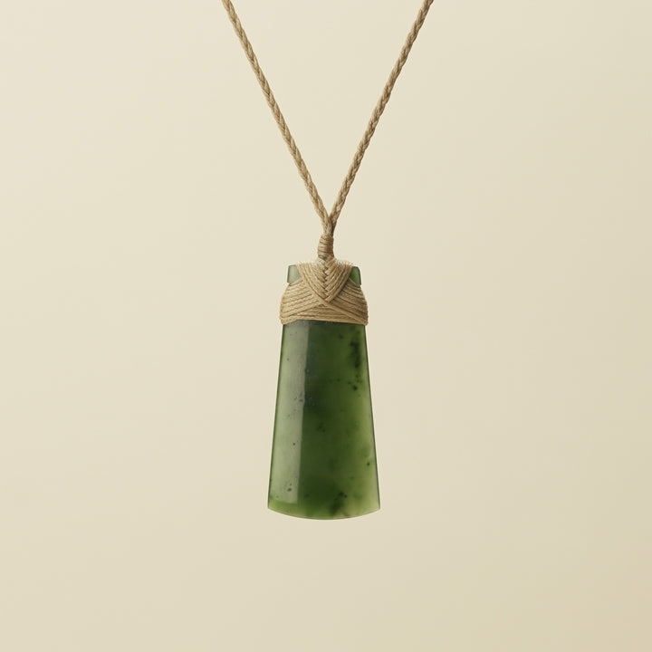 Kahurangi Toki Small Pounamu Pendant Tan Binding