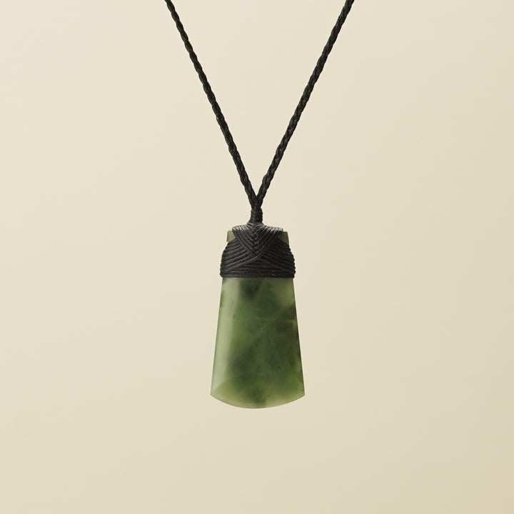 Kahurangi Inanga Toki Small Pounamu Pendant Black Binding