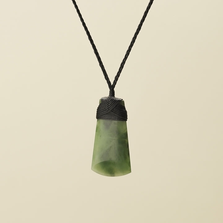 Kahurangi Inanga Toki Small Pounamu Pendant Black Binding