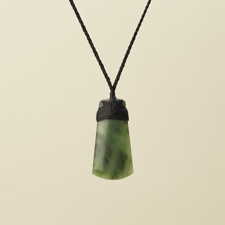 Kahurangi Inanga Toki Small Pounamu Pendant Black Binding