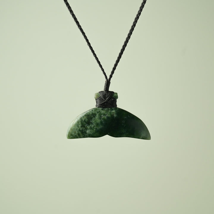 Medium Kawakawa Pounamu Whales Tail Pendant