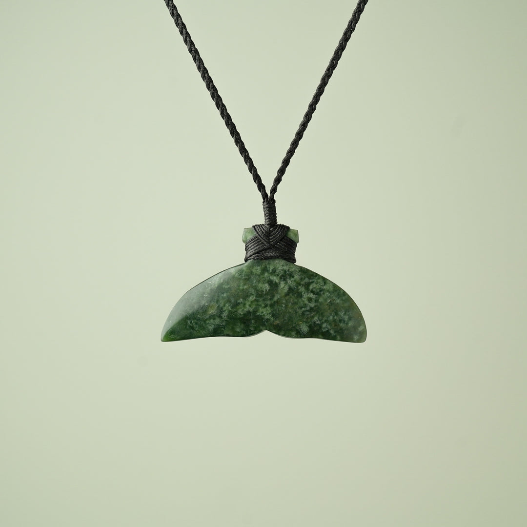 Medium Kawakawa Pounamu Whales Tail Pendant