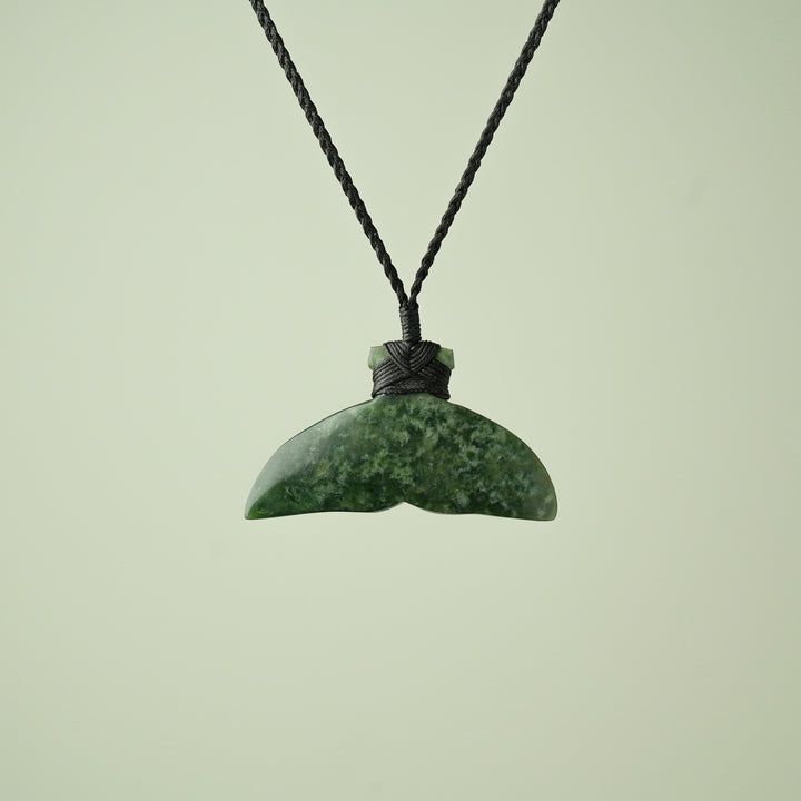 Medium Kawakawa Pounamu Whales Tail Pendant