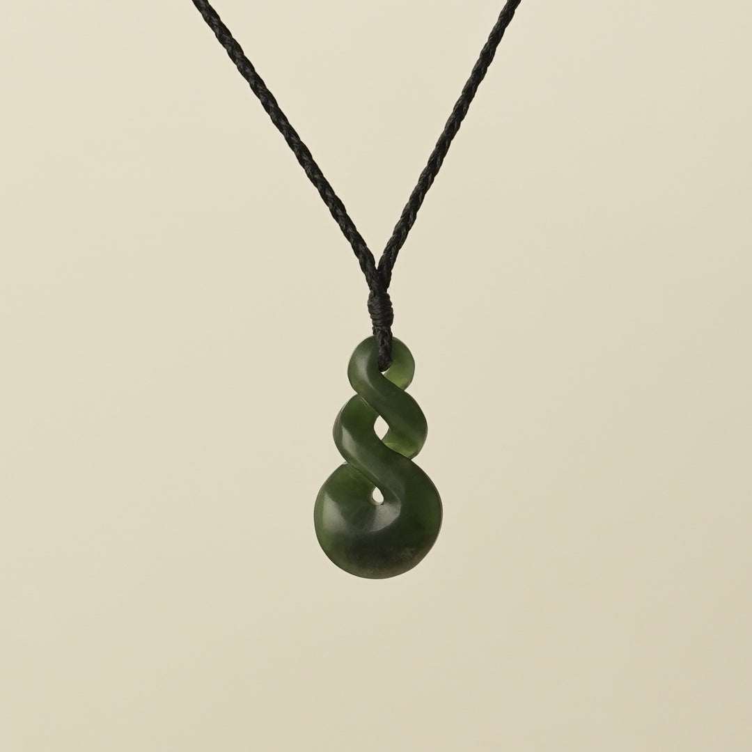 Pikorua Double Twist Small Medium Pounamu Pendant