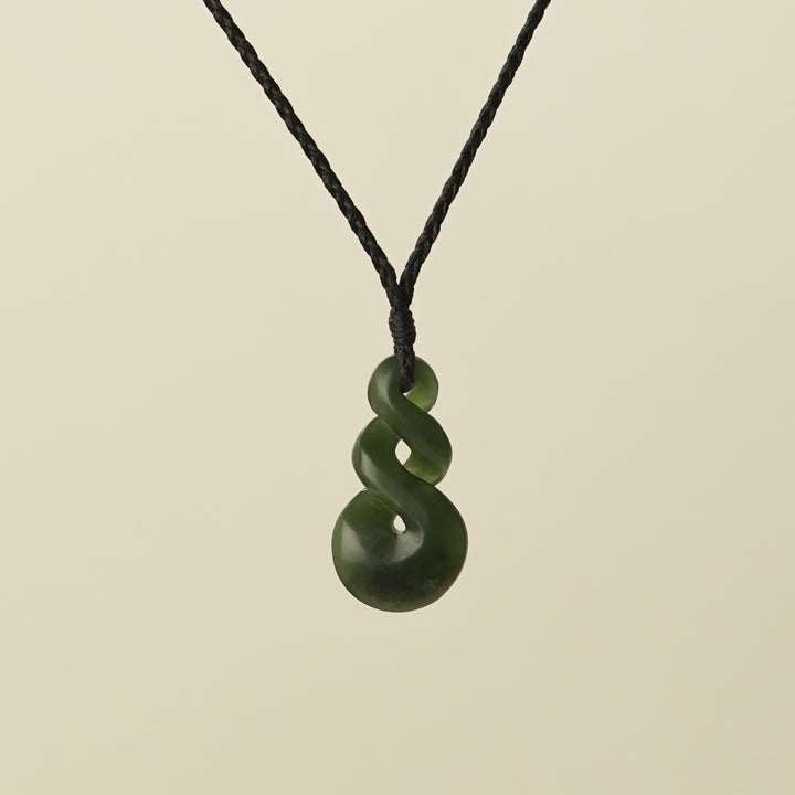 Pikorua Double Twist Small Medium Pounamu Pendant