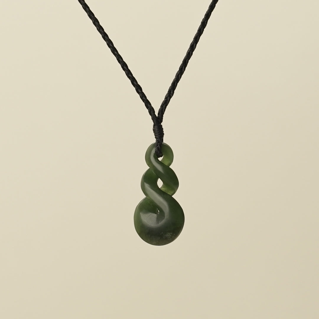 Pikorua Double Twist Small Medium Pounamu Pendant