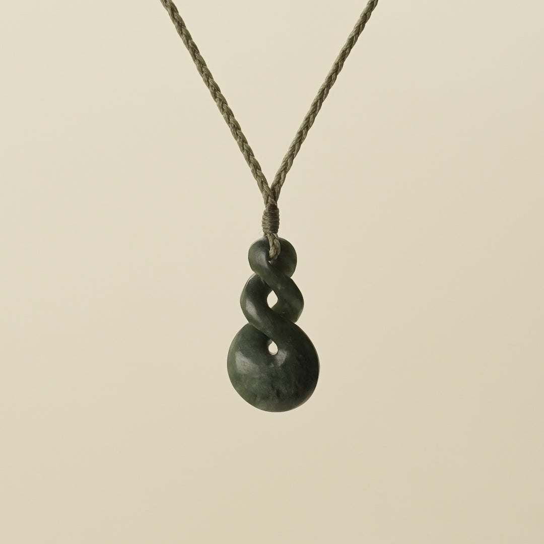 Pikorua Double Twist Small Medium Pounamu Pendant