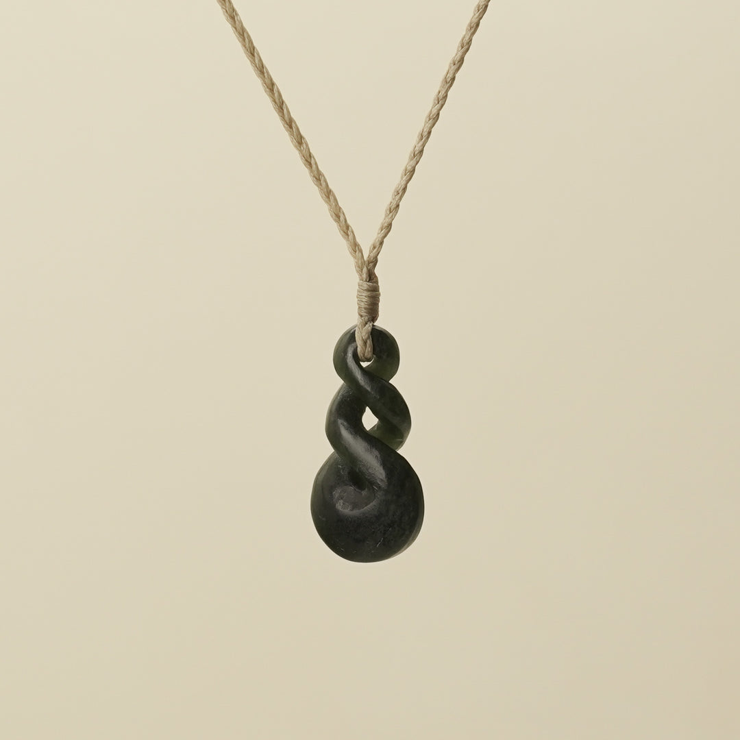 Pikorua Double Twist Small Medium Pounamu Pendant