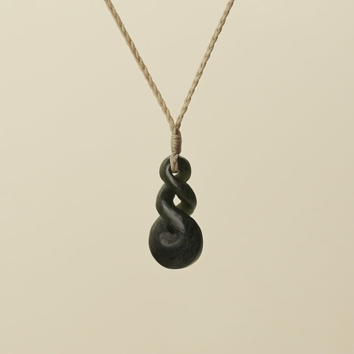 Pikorua Double Twist Small Medium Pounamu Pendant