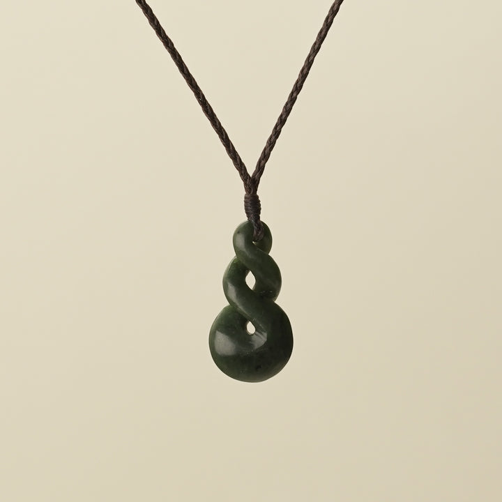 Pikorua Double Twist Small Medium Pounamu Pendant