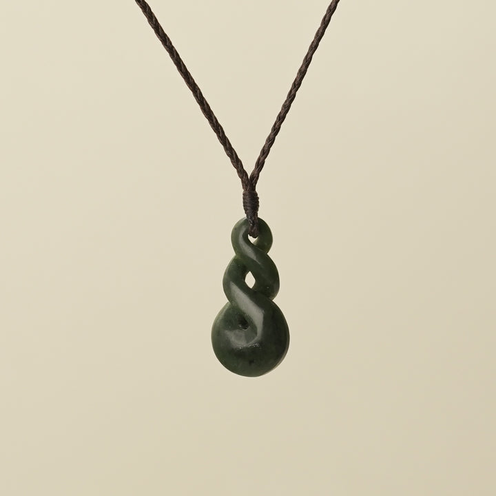 Pikorua Double Twist Small Medium Pounamu Pendant