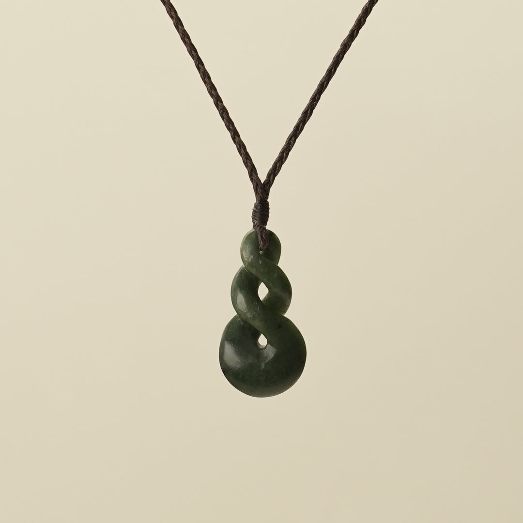 Pikorua Double Twist Small Medium Pounamu Pendant
