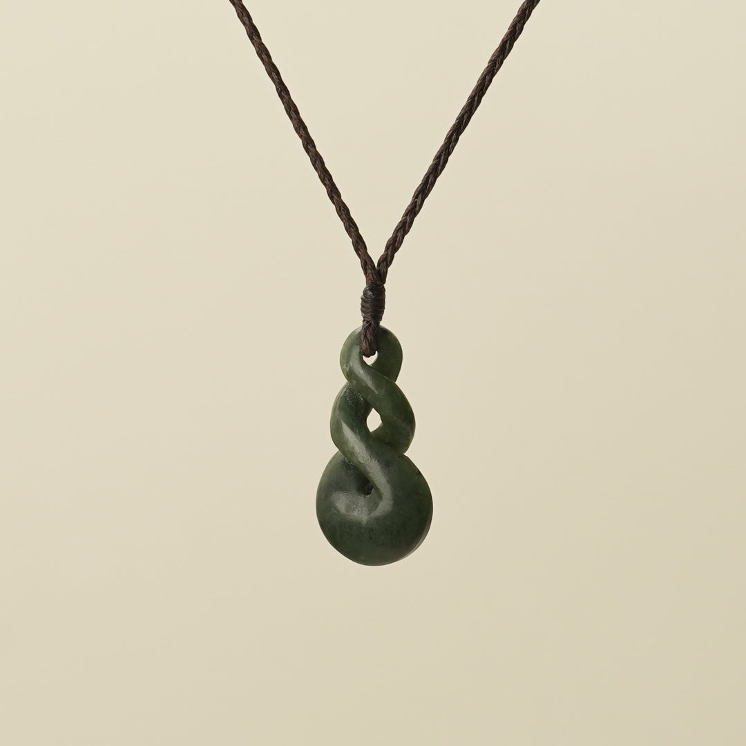 Pikorua Double Twist Small Medium Pounamu Pendant