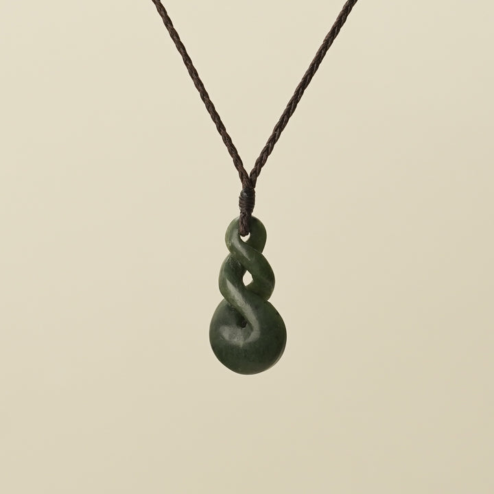 Pikorua Double Twist Small Medium Pounamu Pendant