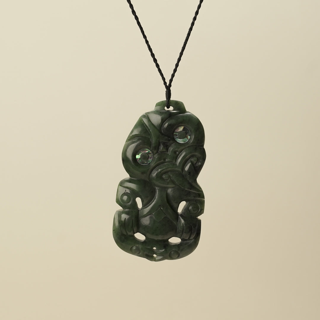 Hei Tiki Kawakawa Pounamu Extra Large Pounamu Pendant