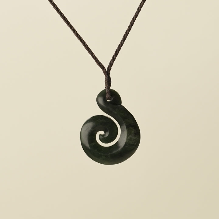 Koru Hei Matau Medium Pounamu Pendant