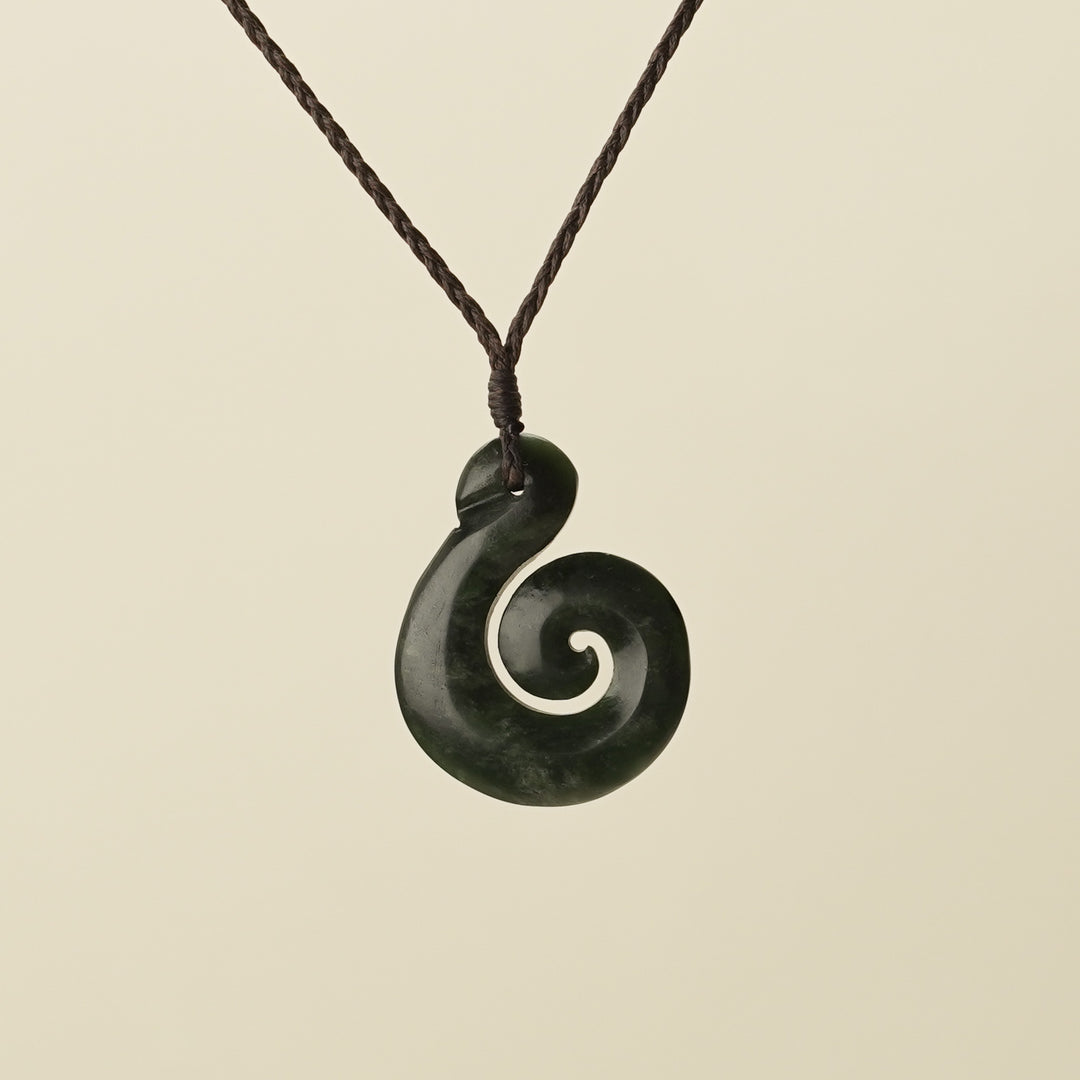 Koru Hei Matau Medium Pounamu Pendant