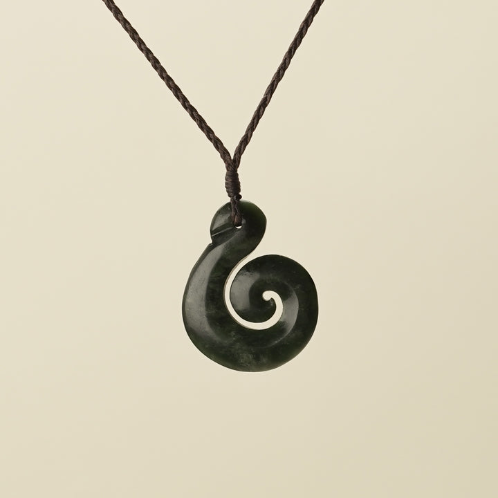 Koru Hei Matau Medium Pounamu Pendant