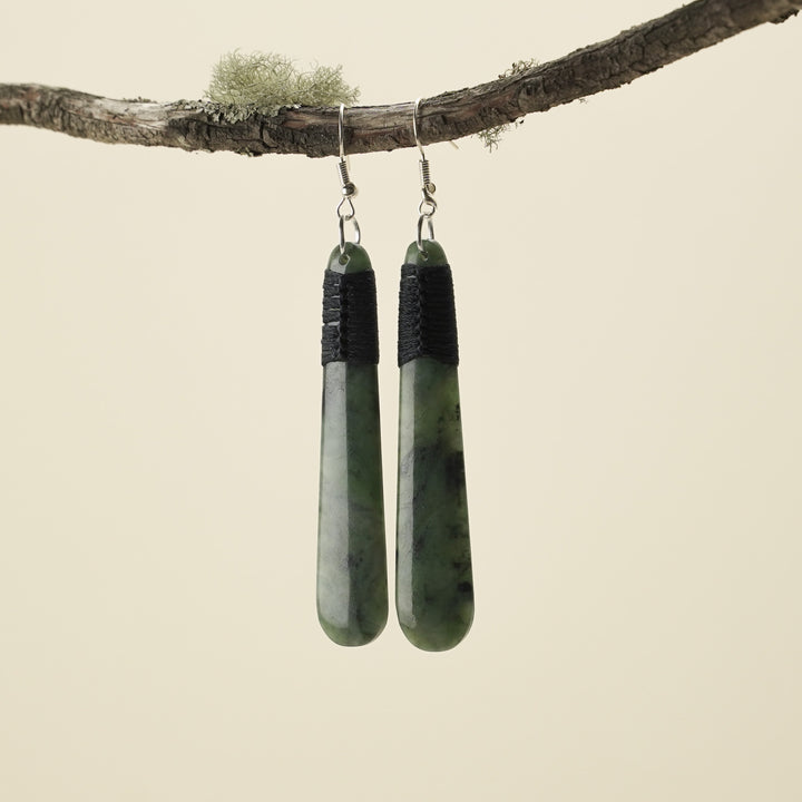 Roimata Pounamu Large Drop Earrings 70mm