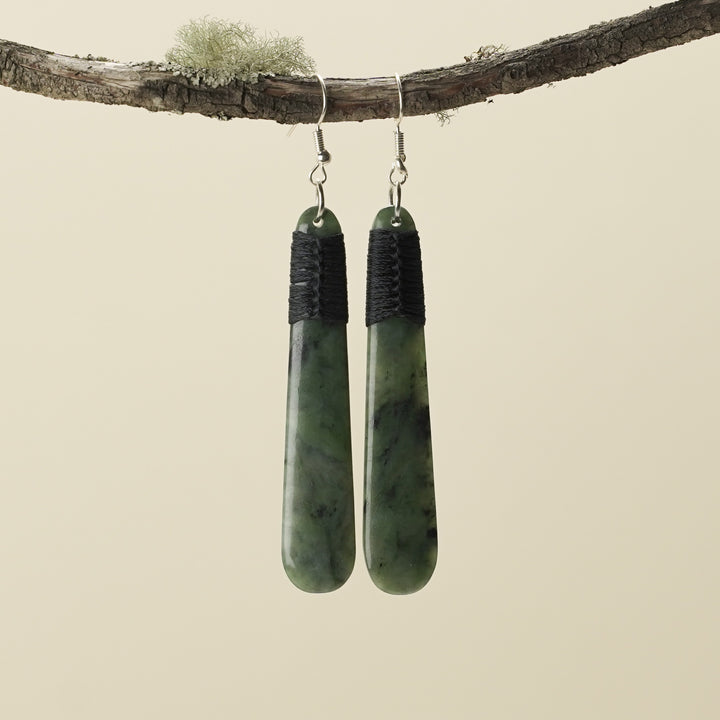 Roimata Pounamu Large Drop Earrings 70mm