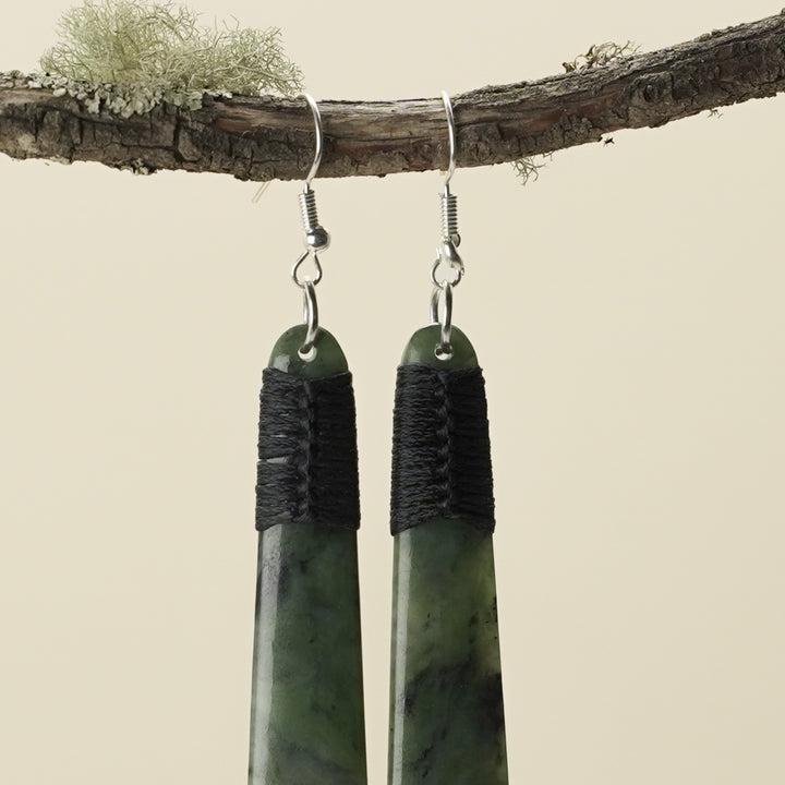 Roimata Pounamu Large Drop Earrings 70mm