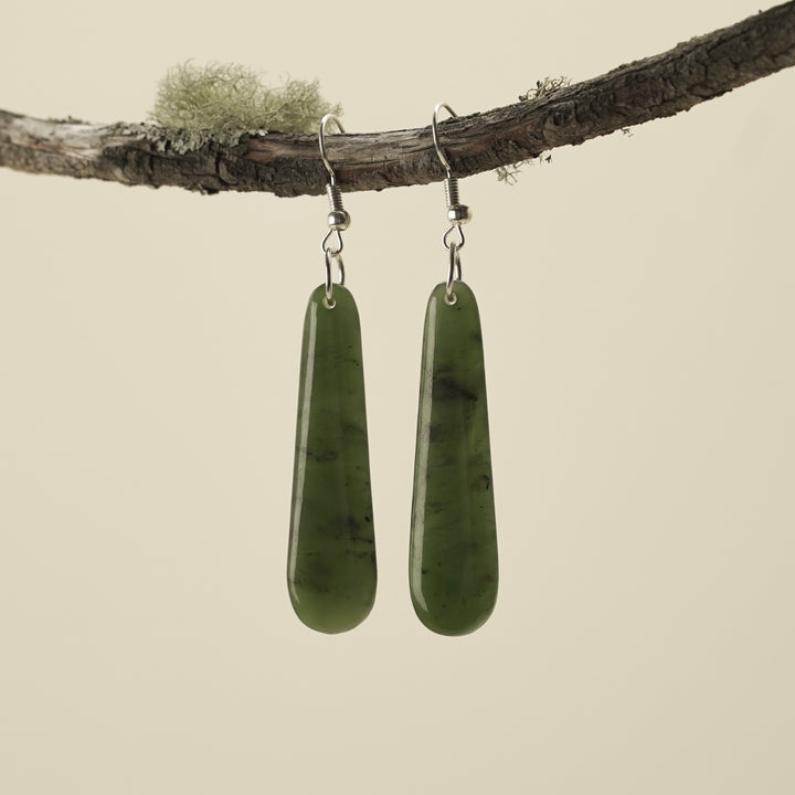 Drop Greenstone Small Earrings 45mm