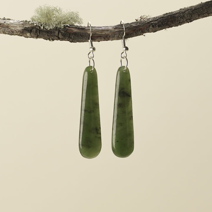 Drop Greenstone Small Earrings 45mm