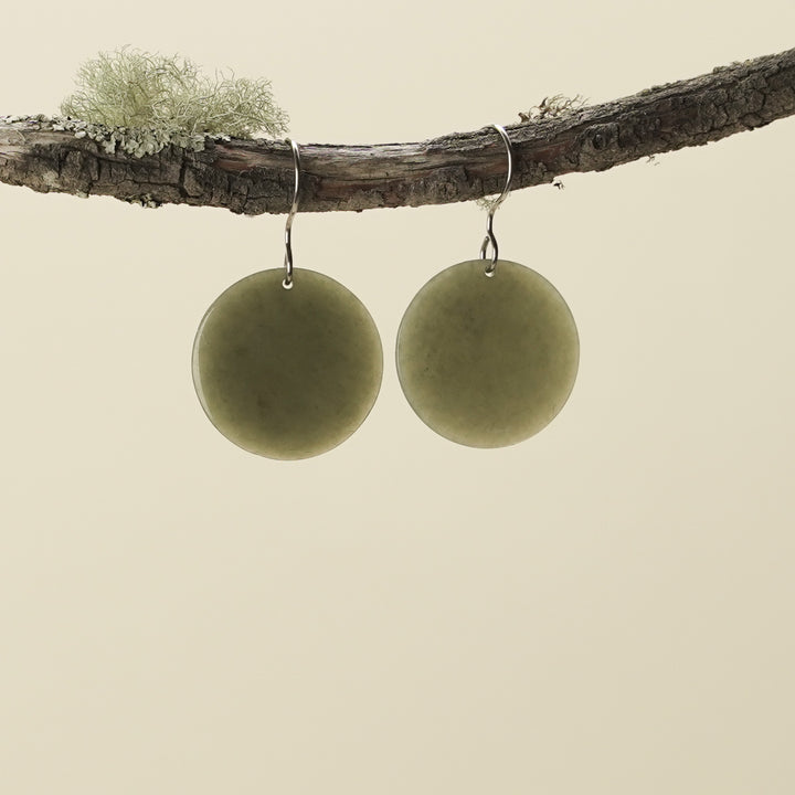 Porowhita Greenstone Kawakawa Drop Earrings