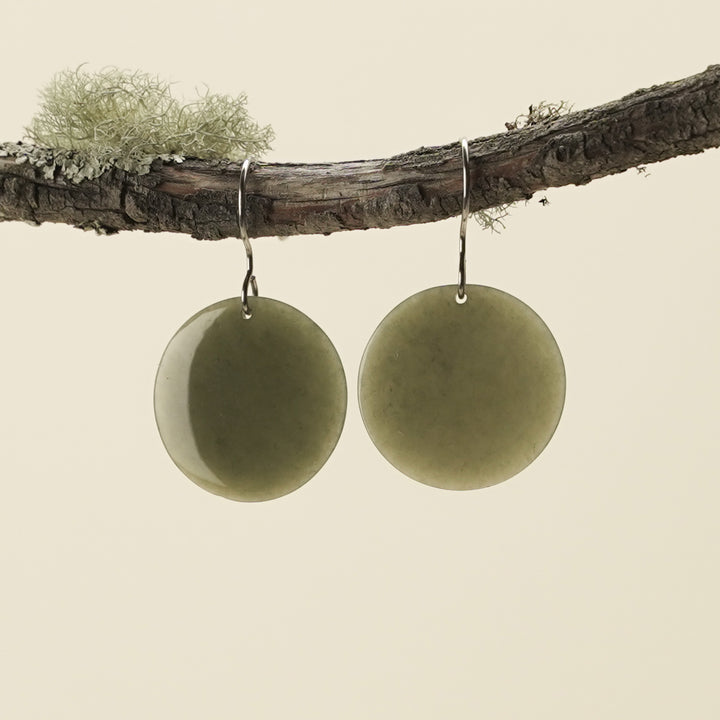 Porowhita Greenstone Kawakawa Drop Earrings