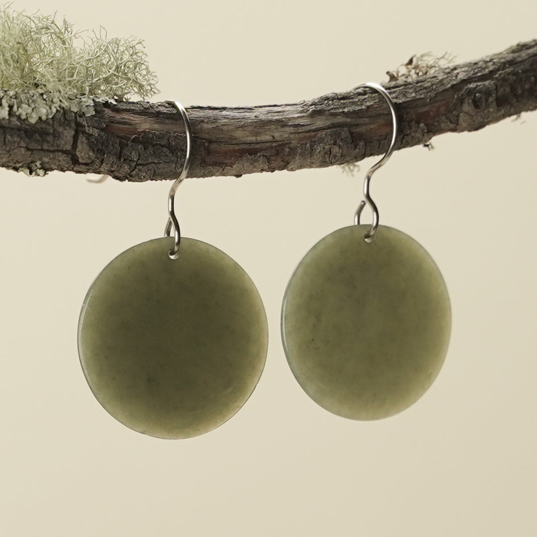 Porowhita Greenstone Kawakawa Drop Earrings