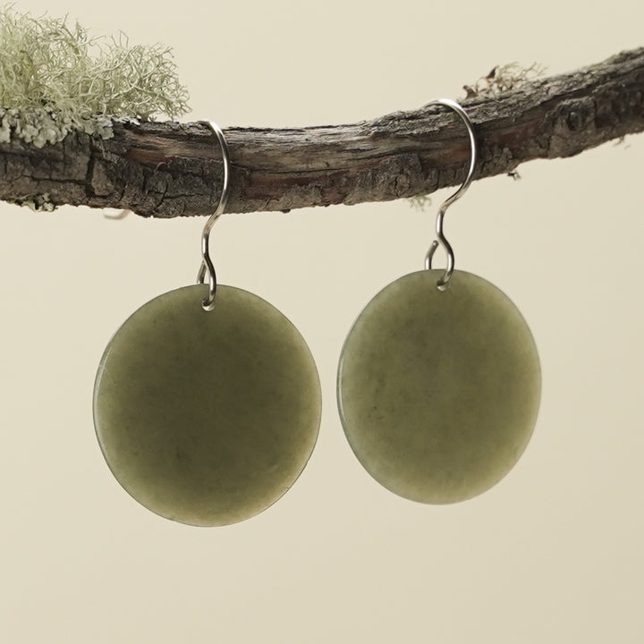 Porowhita Greenstone Kawakawa Drop Earrings