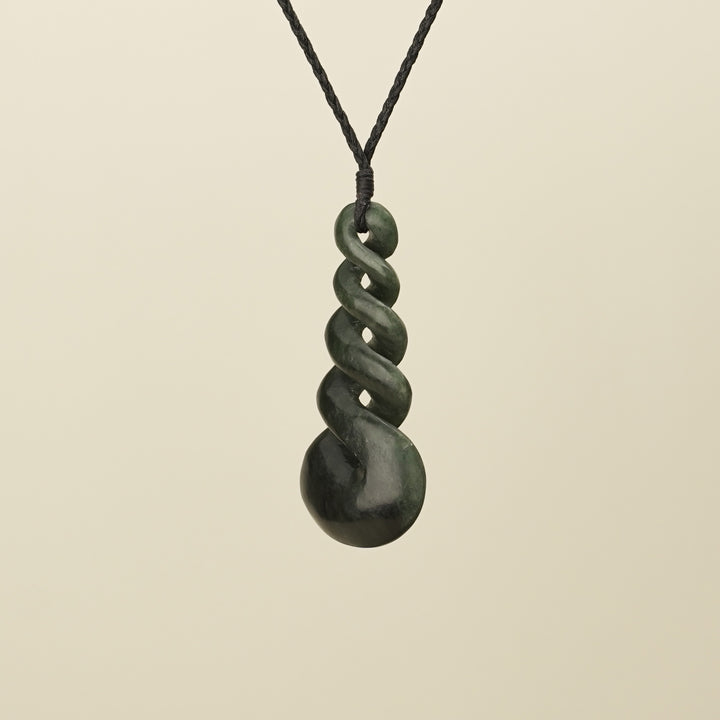 Pikorua Twist Kawakawa Pounamu Pendant Large