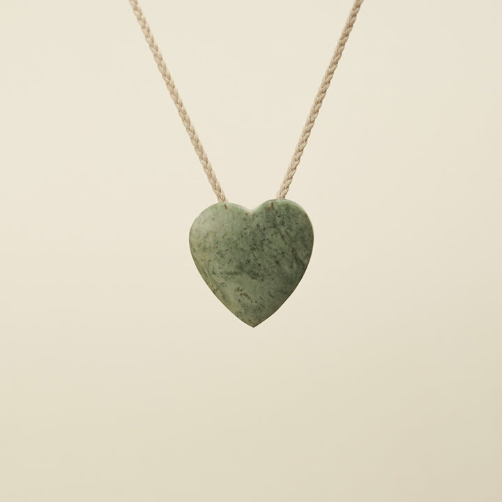 Manawa Heart Kokopu Pounamu Medium Pendant
