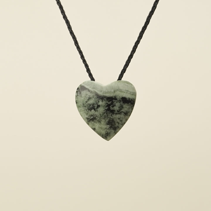 Manawa Heart Inanga Pounamu Medium Pendant