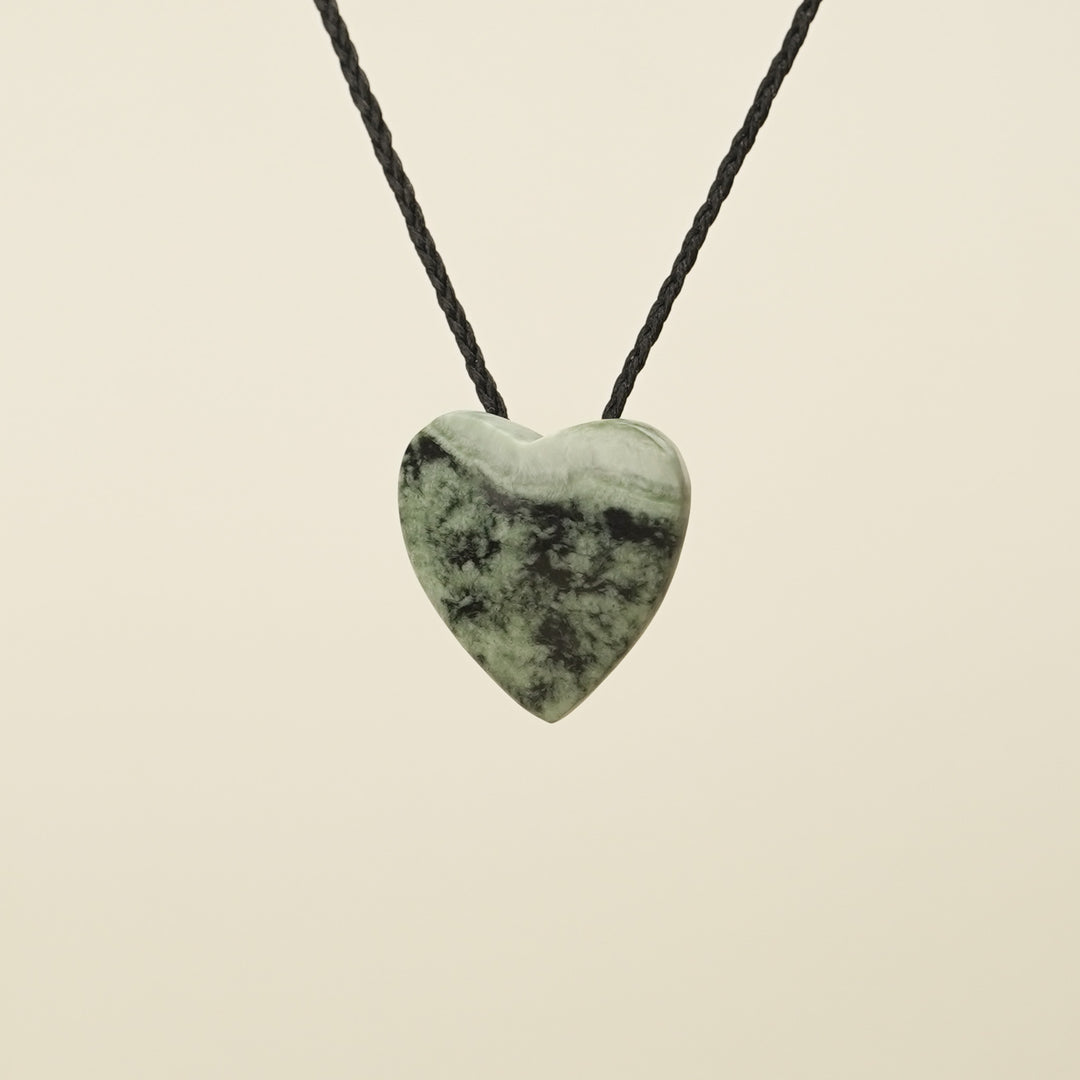 Manawa Heart Inanga Pounamu Medium Pendant