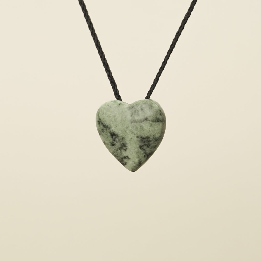 Manawa Heart Inanga Pounamu Medium Pendant