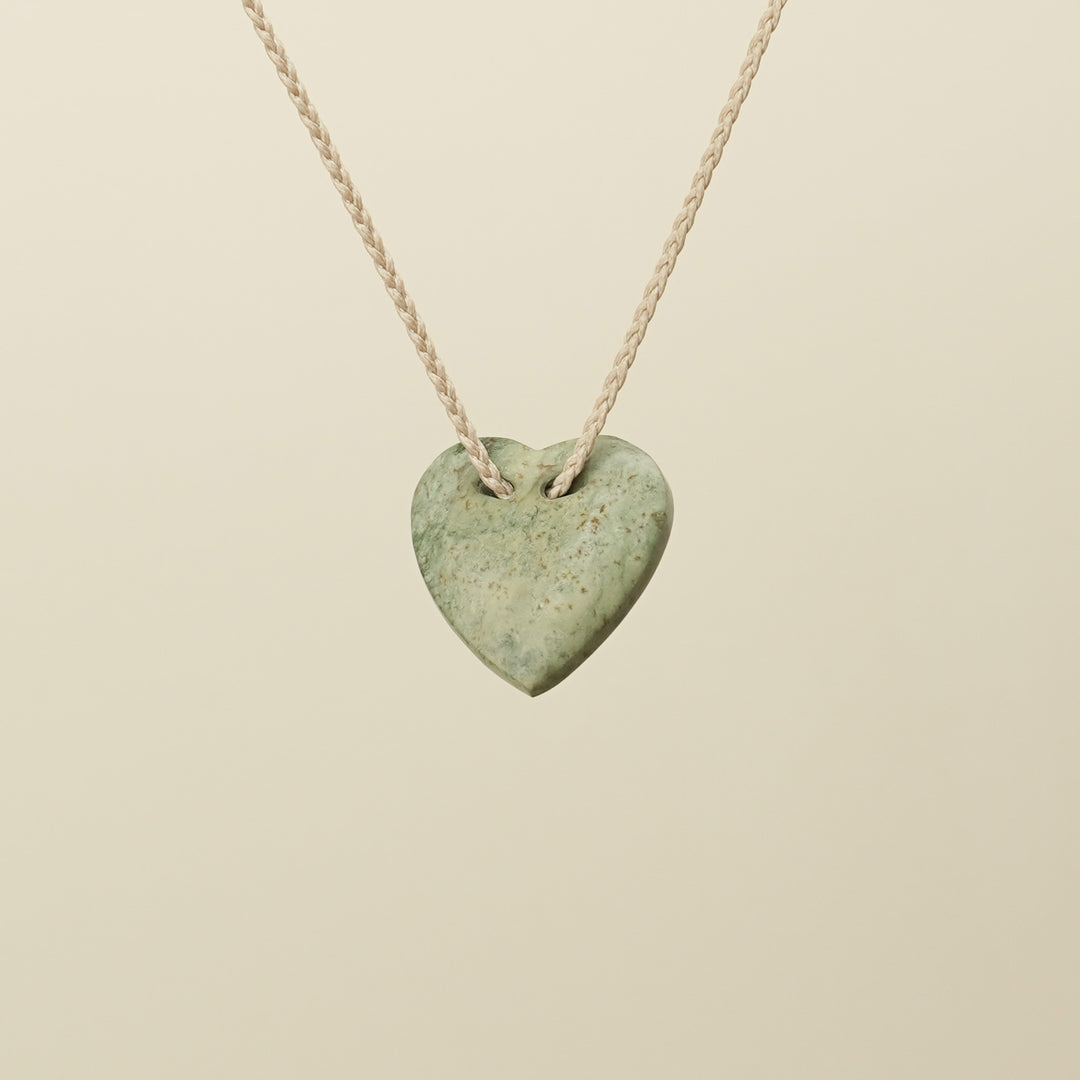Manawa Heart Kokopu Pounamu Medium Pendant