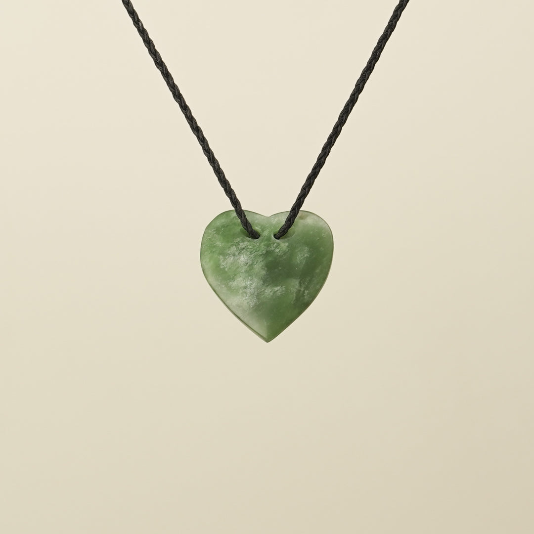 Manawa Heart Hapopo Pounamu Medium Pendant