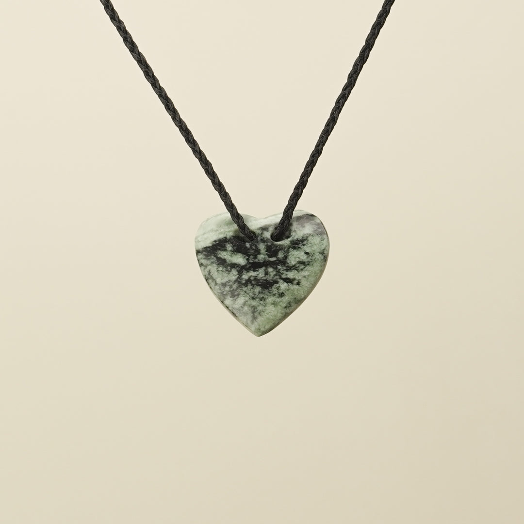 Manawa Heart Inanga Pounamu Medium Pendant