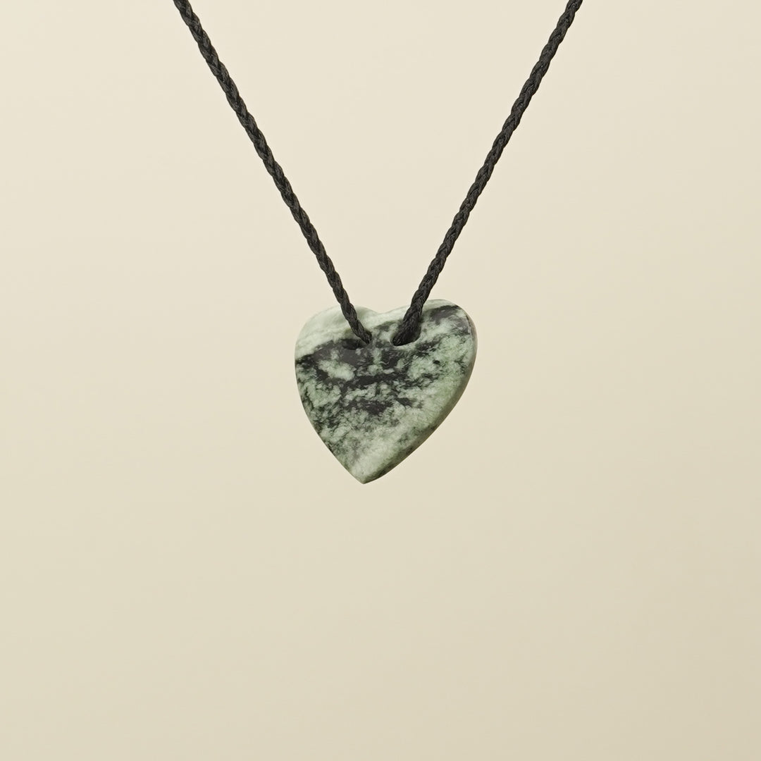 Manawa Heart Inanga Pounamu Medium Pendant